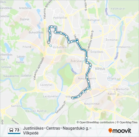 73 Bus Line Map
