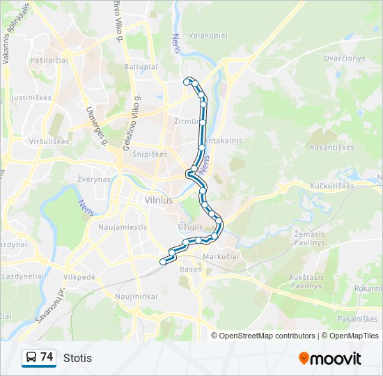 74 bus Line Map