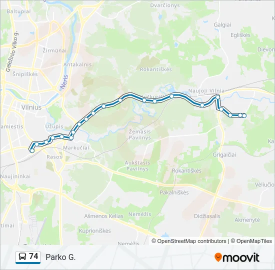 74 Bus Line Map