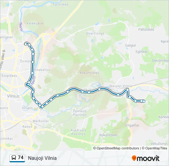 74 Bus Line Map