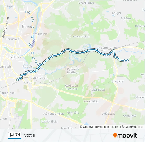 74 Bus Line Map