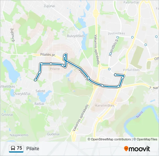 75 Bus Line Map