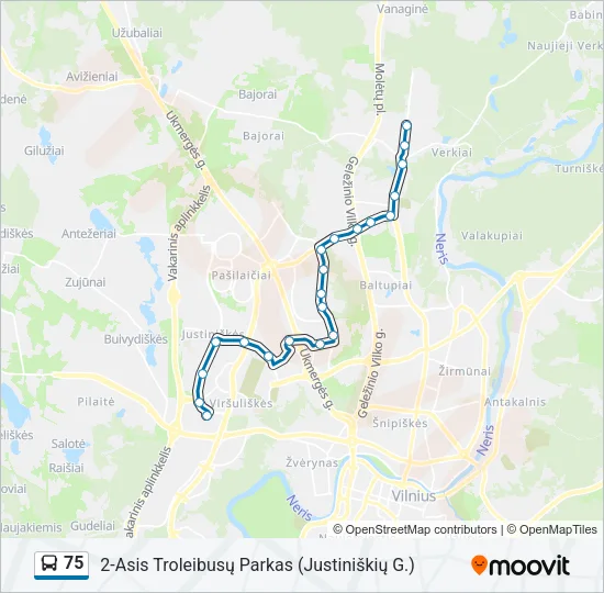 75 Bus Line Map