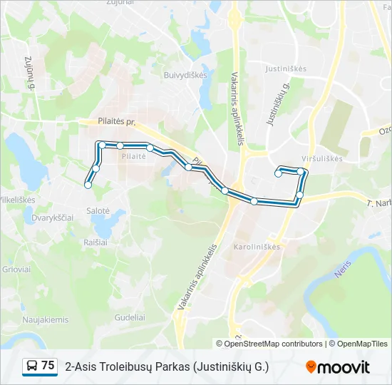 75 Bus Line Map