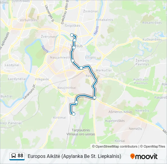 88 Bus Line Map