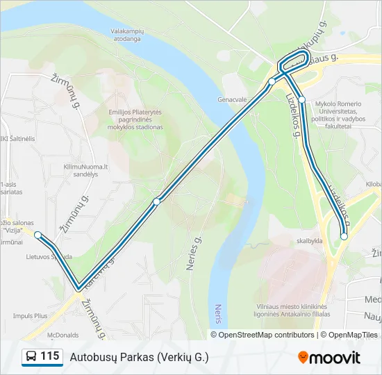 115 Bus Line Map