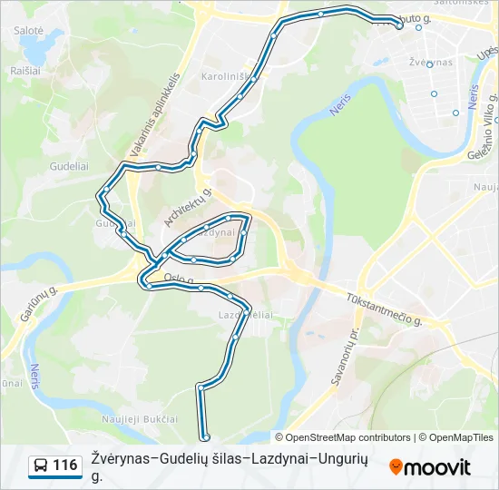 116 Bus Line Map