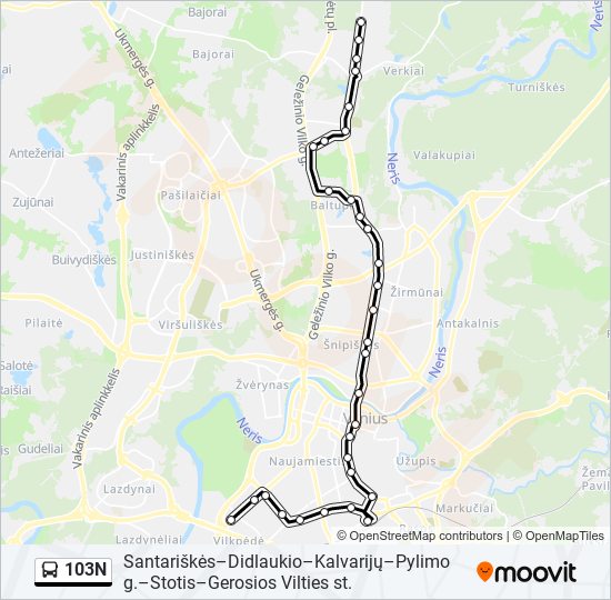 103N bus Line Map