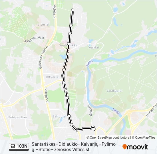 103N bus Line Map