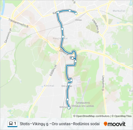 1 Bus Line Map