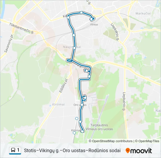 1 Bus Line Map