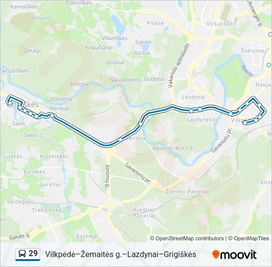 29 Bus Line Map