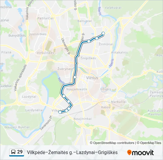29 Bus Line Map