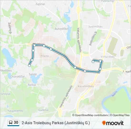 30 Bus Line Map