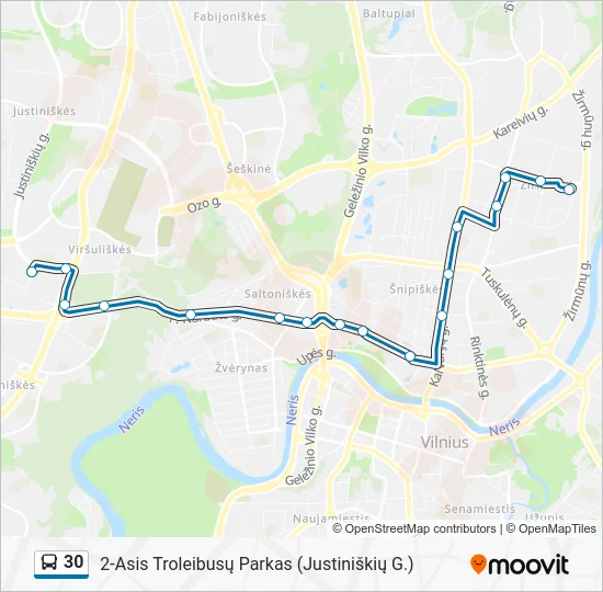 Автобус 30: карта маршрута