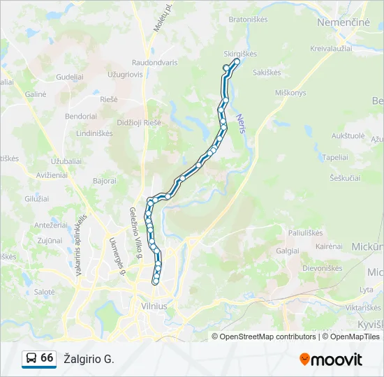 66 Bus Line Map
