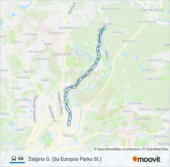 66 Bus Line Map