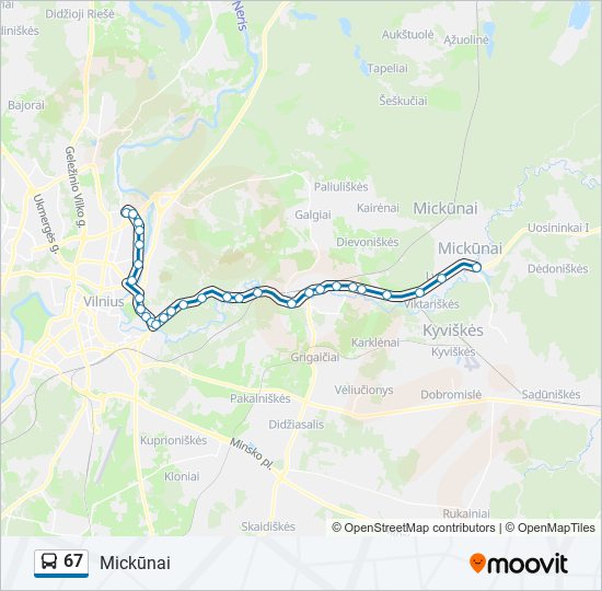 67 bus Line Map