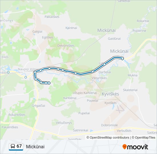 Автобус 67: карта маршрута