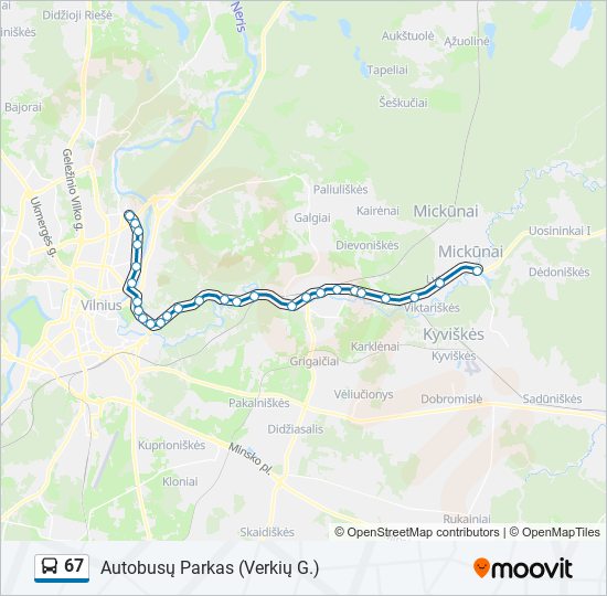 67 bus Line Map