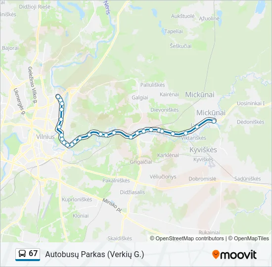 67 Bus Line Map