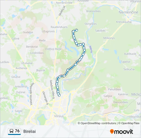 76 Bus Line Map