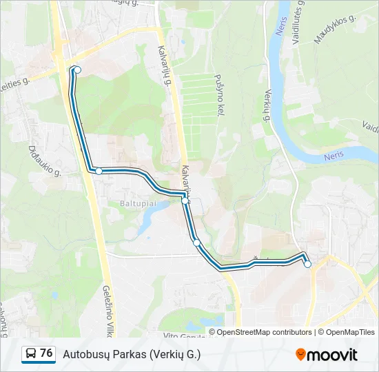 76 Bus Line Map