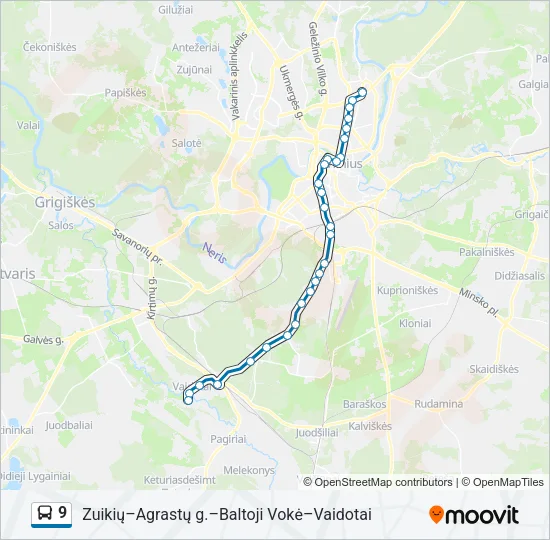 9 Bus Line Map