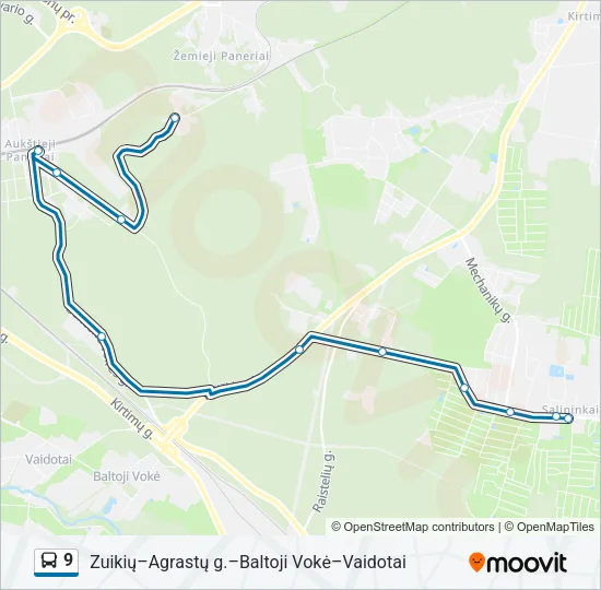 9 Bus Line Map