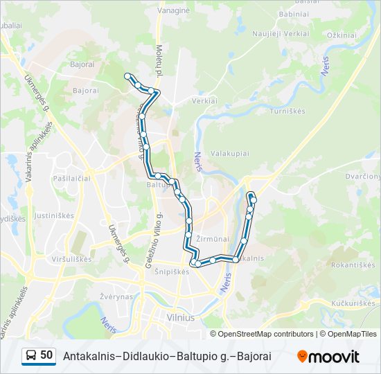 50 bus Line Map