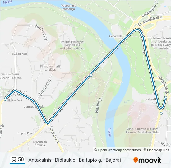 50 Bus Line Map