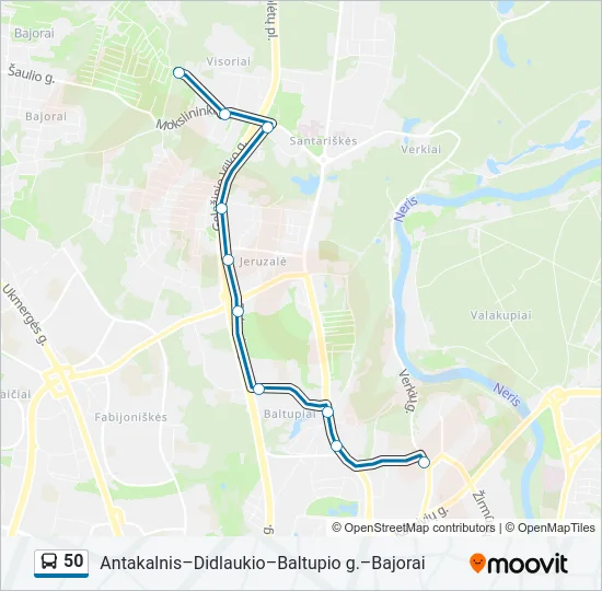 50 Bus Line Map