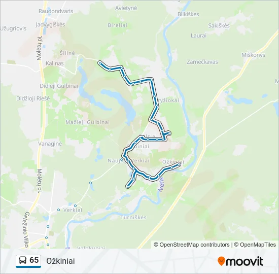 65 Bus Line Map