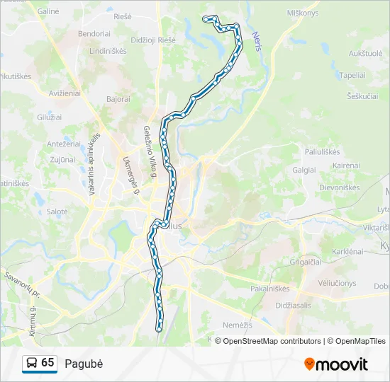 65 Bus Line Map