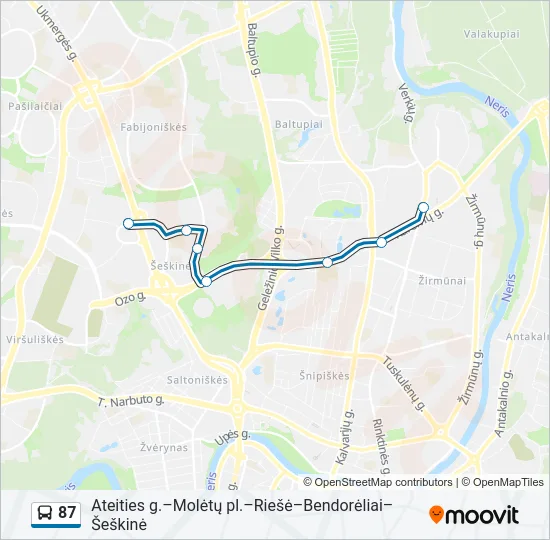 87 Bus Line Map