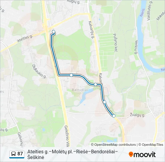 87 Bus Line Map