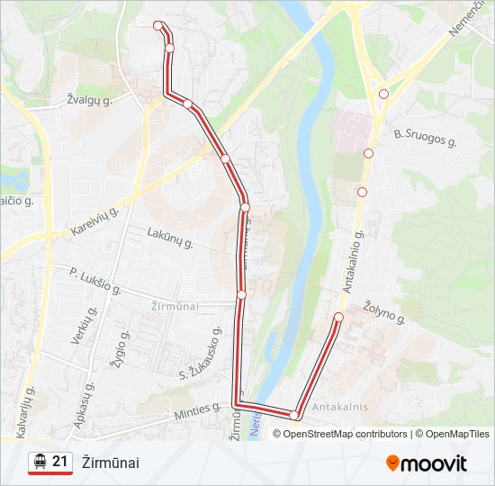 Троллейбус 21: карта маршрута