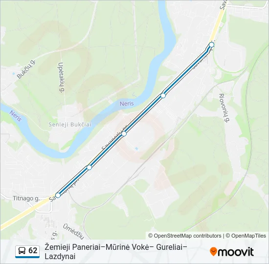 62 Bus Line Map