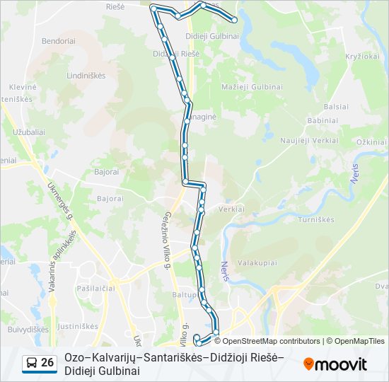 26 bus Line Map