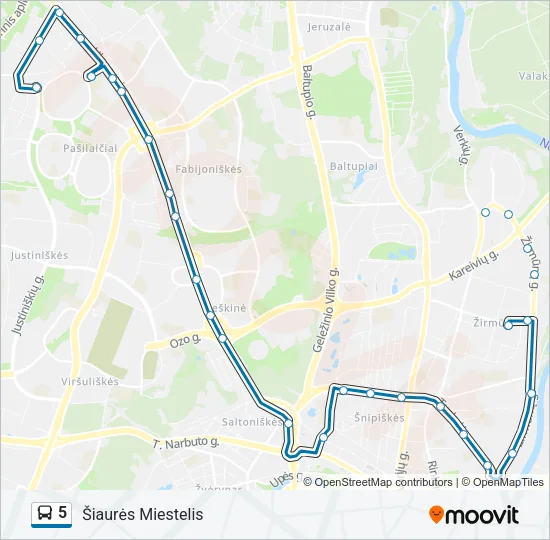 Автобус 5: карта маршрута