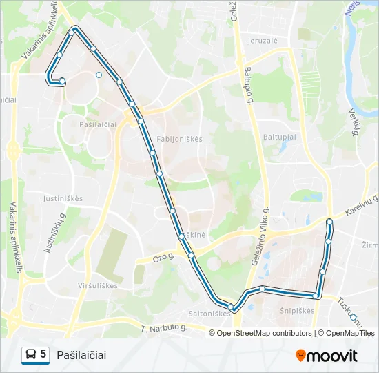 5 Bus Line Map