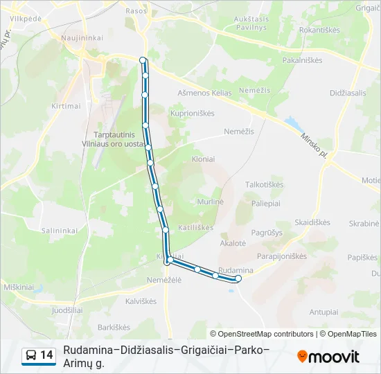 14 Bus Line Map