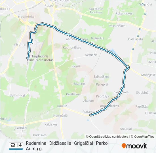 14 Bus Line Map