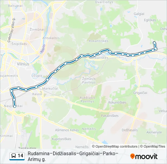 14 Bus Line Map