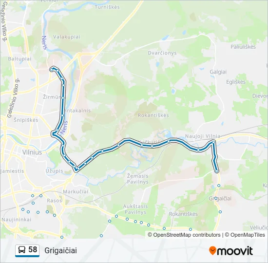 58 Bus Line Map