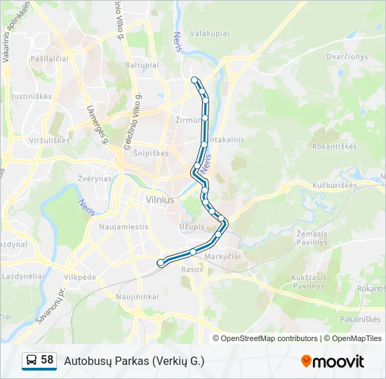 58 Bus Line Map