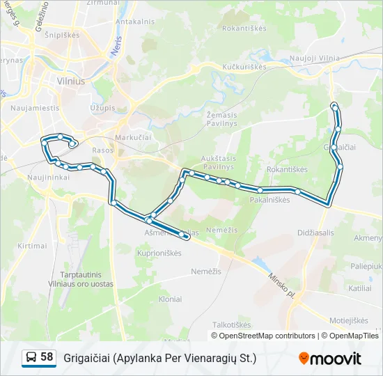 58 Bus Line Map