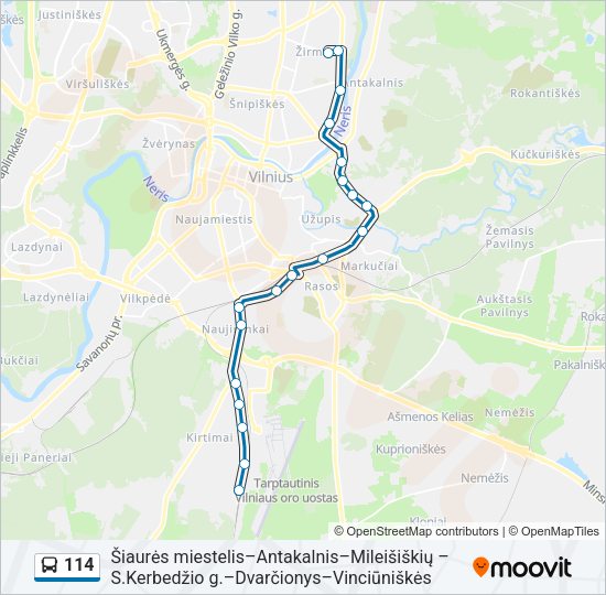 Автобус 114: карта маршрута