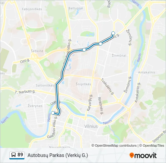 89 Bus Line Map