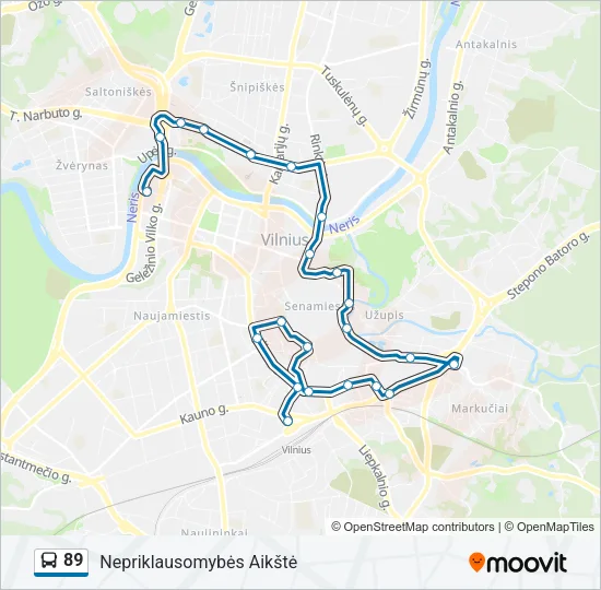 89 Bus Line Map